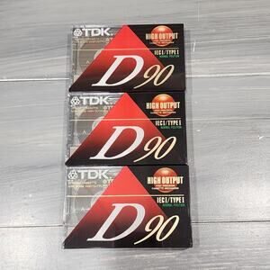 TDK D90 Blank Audio Cassette Tapes High Output IECI Type I Lot‎ of 3